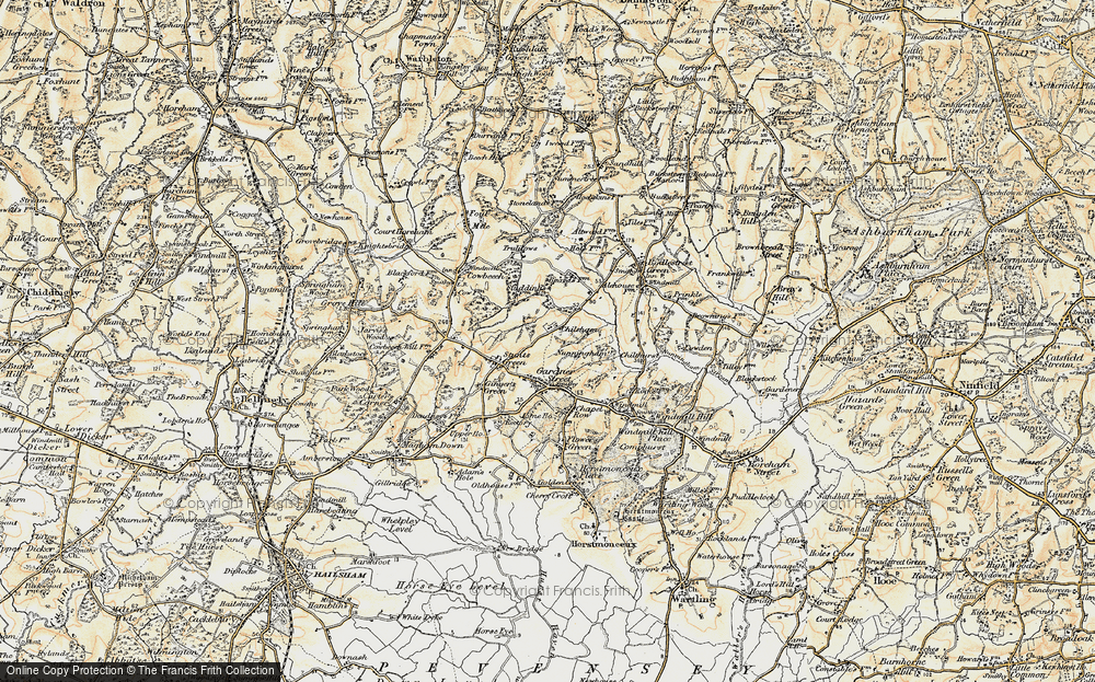 Old Map of Chilsham, 1898 in 1898