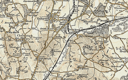 Old map of Chilson Common in 1898-1899