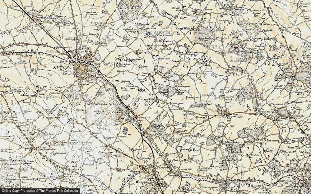 Old Map of Historic Map covering Bush Pasture in 1898-1899