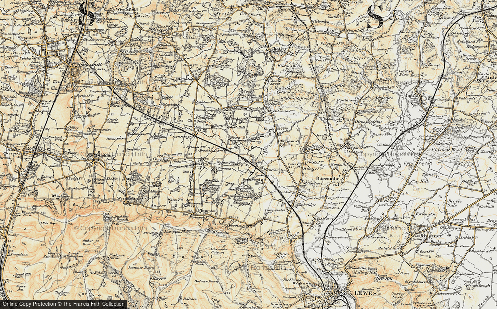 Old Map of Historic Map covering Yokehurst in 1898