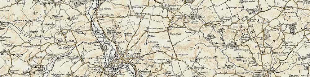 Old map of Chilton in 1898-1901