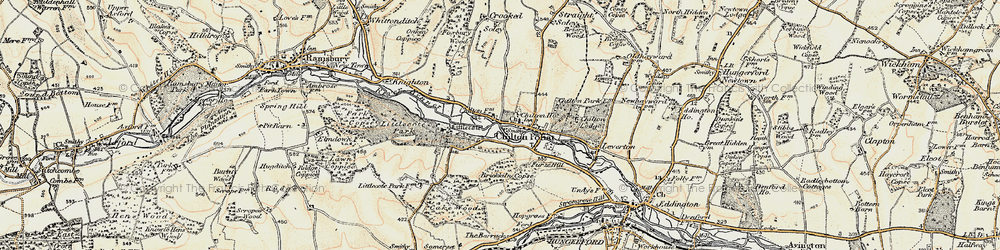 Old map of Chilton Foliat in 1897-1900