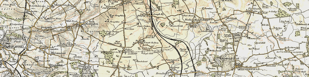 Old map of Chilton Lane in 1903-1904
