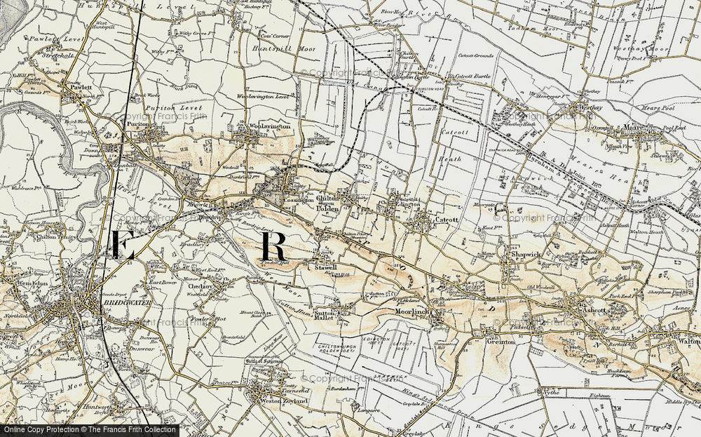 Old Map of Chilton Polden, 1898-1900 in 1898-1900