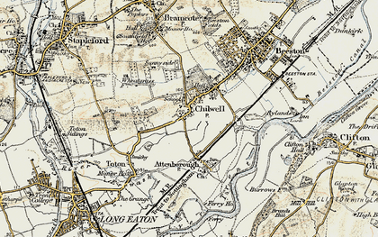 Old map of Chilwell in 1902-1903