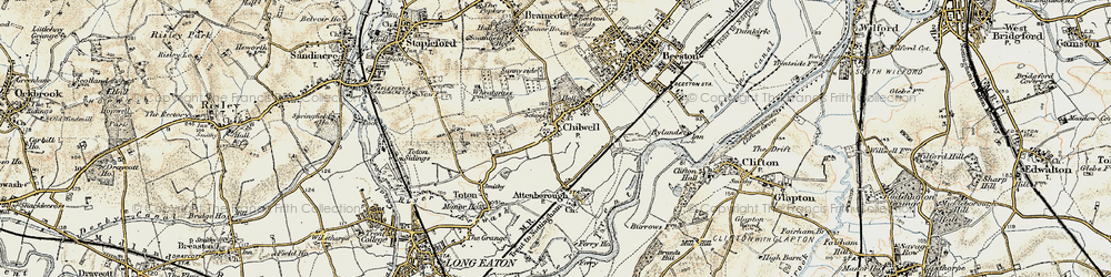 Old map of Chilwell in 1902-1903