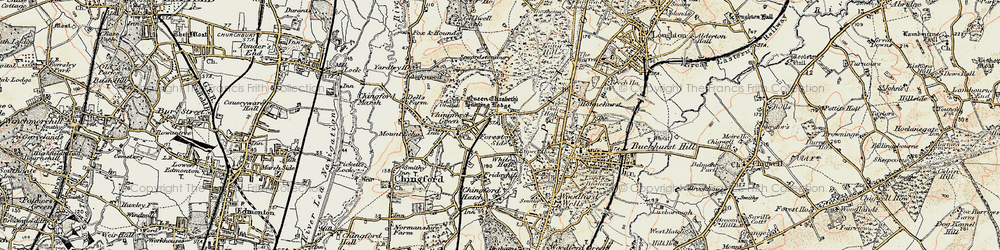 Old map of Chingford in 1897-1898