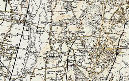Old map of Chingford Green in 1897-1898