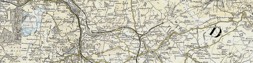 Old map of Chinley in 1902-1903