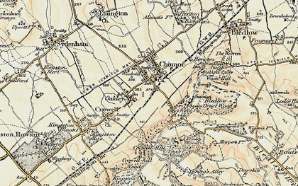 Old map of Bledlow Cross in 1897-1898