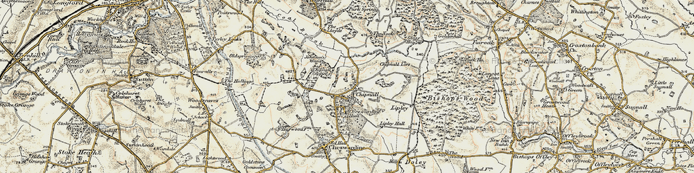 Old map of Chipnall in 1902