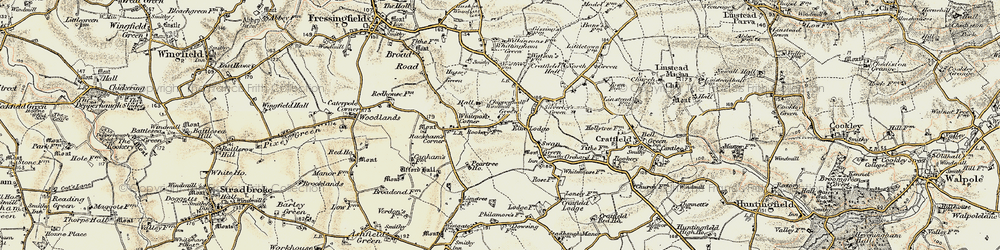 Old map of Chippenhall Green in 1901-1902