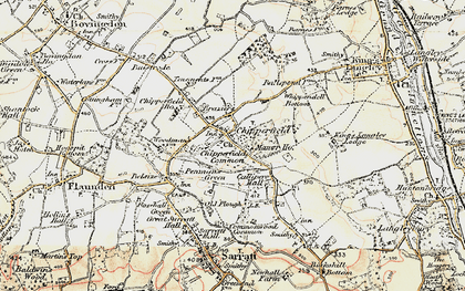 Old map of Chipperfield in 1897-1898