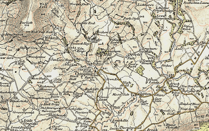 Old map of Wolf Fell in 1903-1904