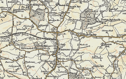 Old map of Chipping Ongar in 1898