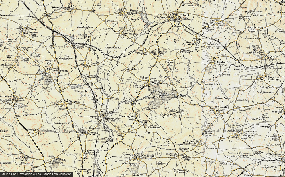 Old Map of Historic Map covering Arbury Banks in 1898-1901