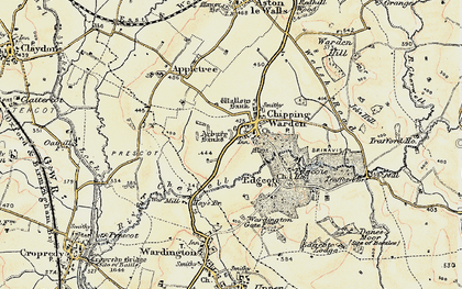 Old map of Chipping Warden in 1898-1901