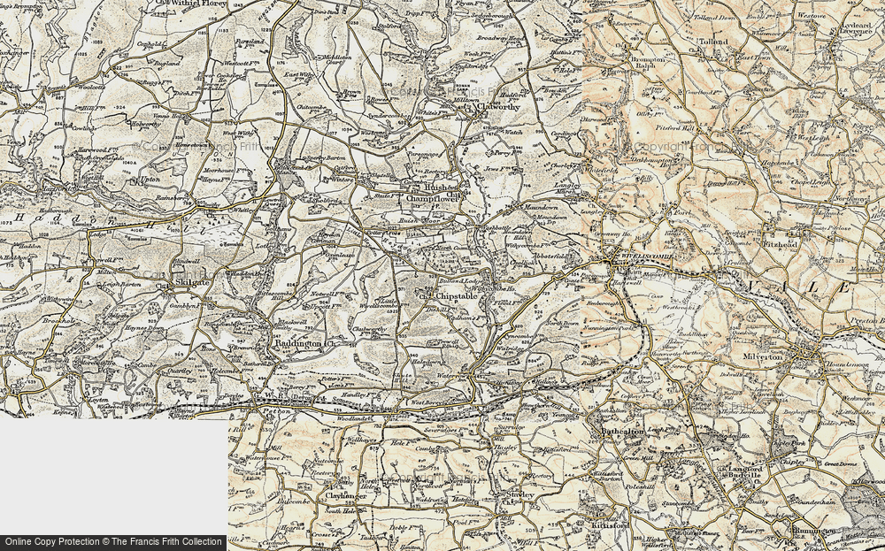Old Map of Chipstable, 1898-1900 in 1898-1900