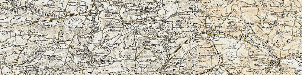 Old map of Bulland Lodge in 1898-1900