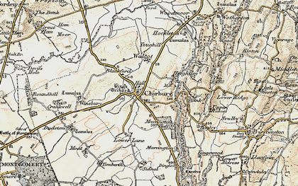 Old map of Chirbury in 1902-1903