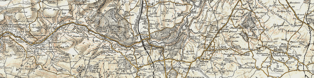 Old map of Chirk in 1902
