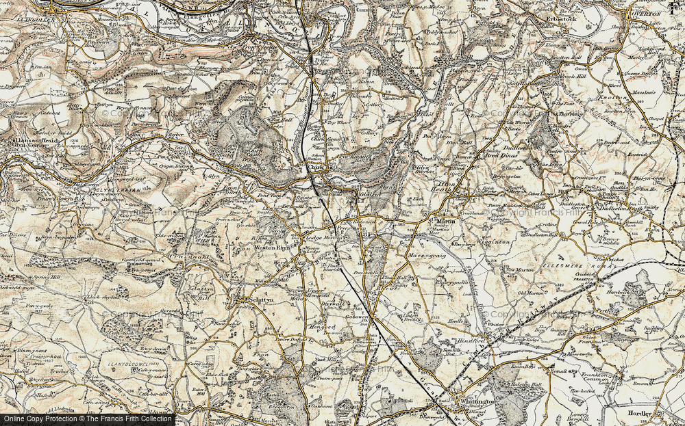 Old Map of Chirk Bank, 1902 in 1902