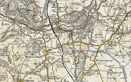 Old map of Chirk Bank in 1902