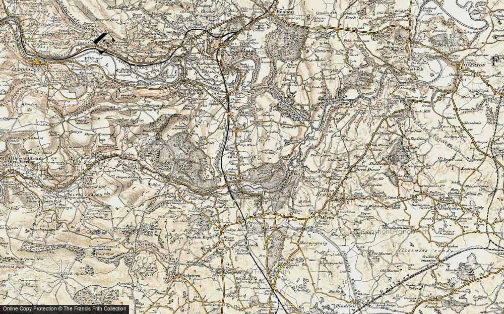 Old Map of Chirk Green, 1902 in 1902