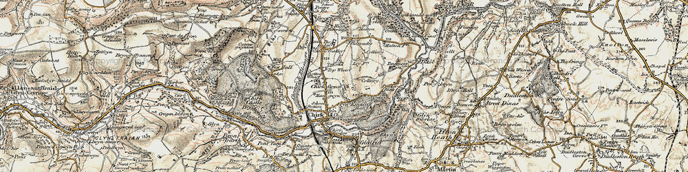 Old map of Chirk Green in 1902