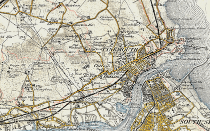 Old map of Chirton in 1901-1903