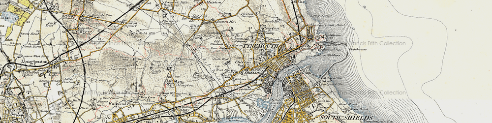 Old map of Chirton in 1901-1903