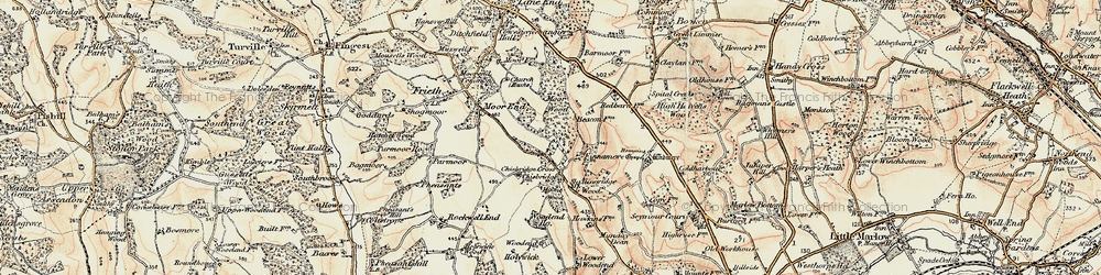 Old map of Chisbridge Cross in 1897-1898