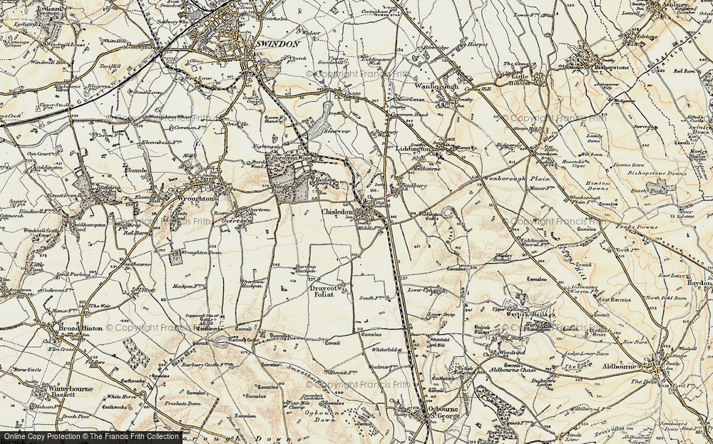 Old Map of Chiseldon, 1897-1899 in 1897-1899