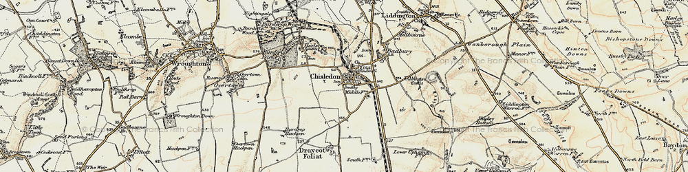 Old map of Chiseldon in 1897-1899