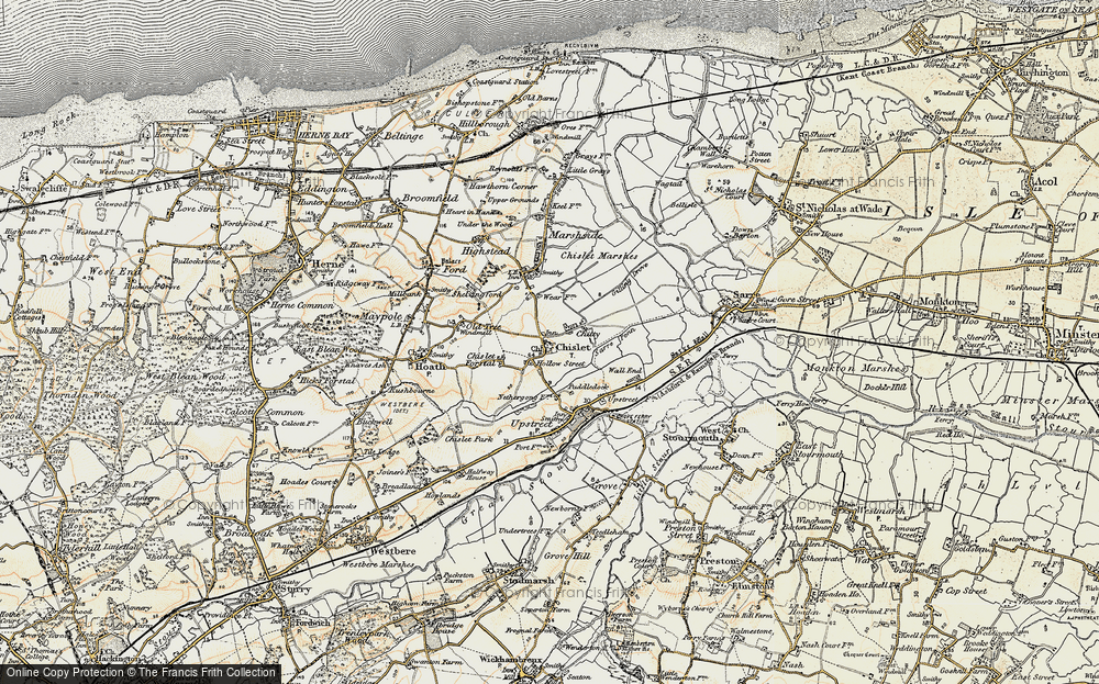 Old Map of Chislet, 1898-1899 in 1898-1899