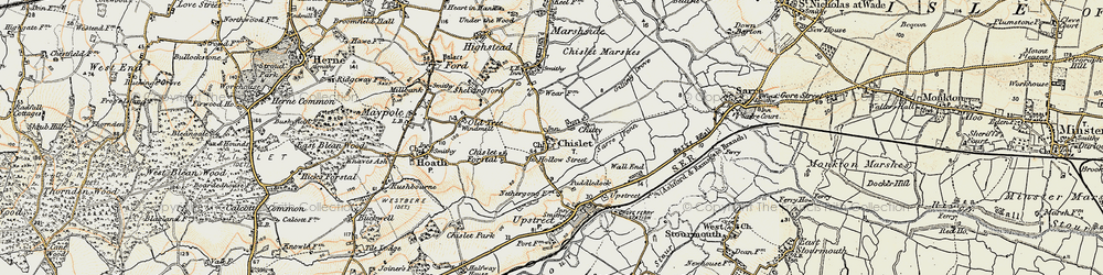 Old map of Chislet in 1898-1899