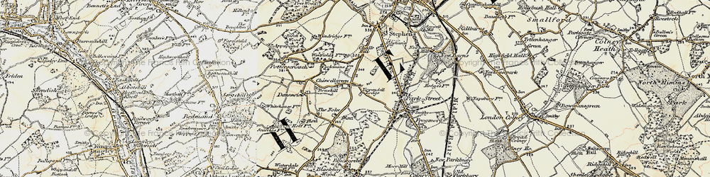 Old map of Chiswell Green in 1897-1898