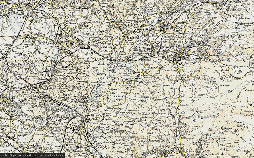Old Map of Chisworth, 1903 in 1903