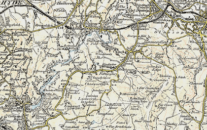 Old map of Chisworth in 1903