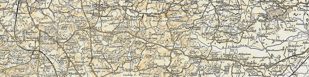 Old map of Brede Green Cott in 1898