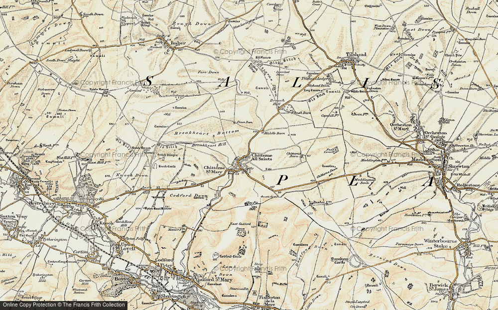 Old Map of Chitterne, 1897-1899 in 1897-1899