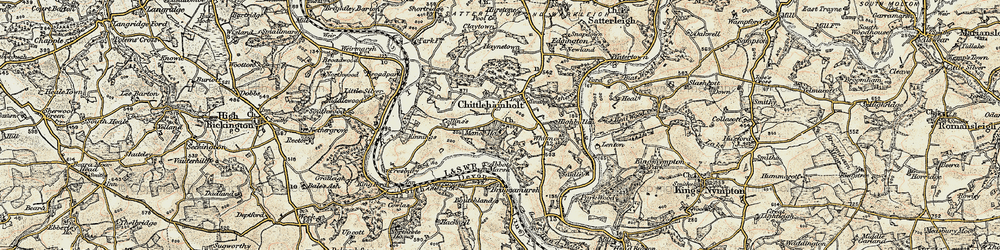 Old map of Abbot's Marsh in 1899-1900