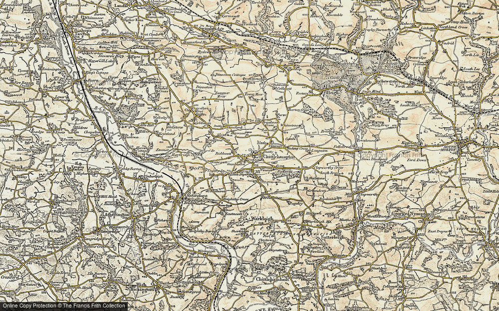 Old Map of Chittlehampton, 1899-1900 in 1899-1900
