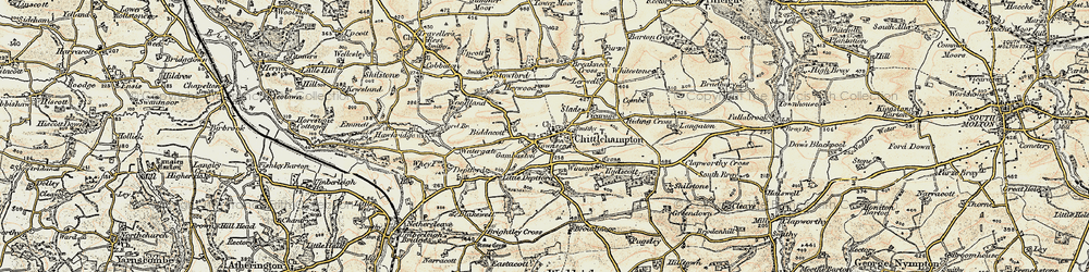 Old map of Chittlehampton in 1899-1900