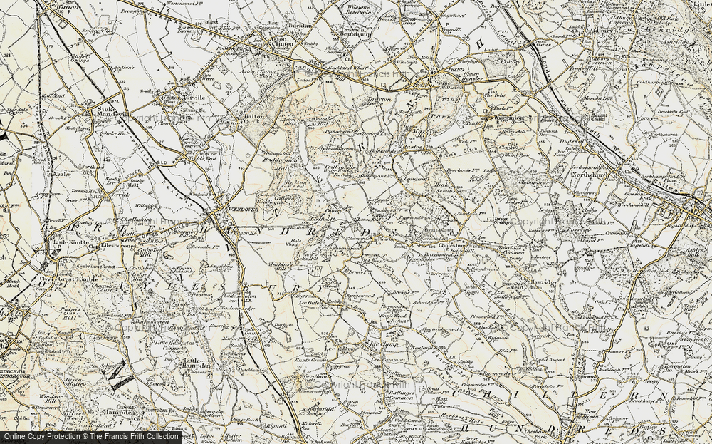 Old Map of Historic Map covering Brun Grange in 1898