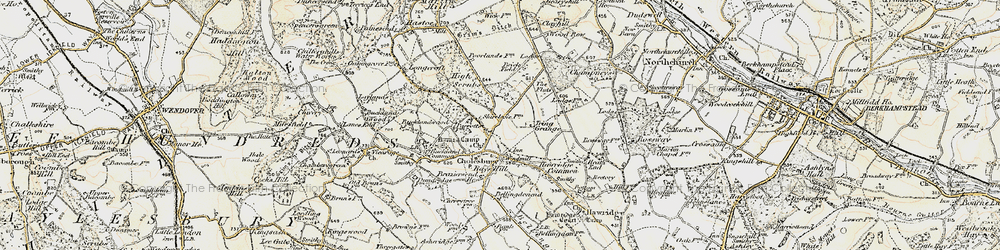 Old map of Cholesbury in 1898