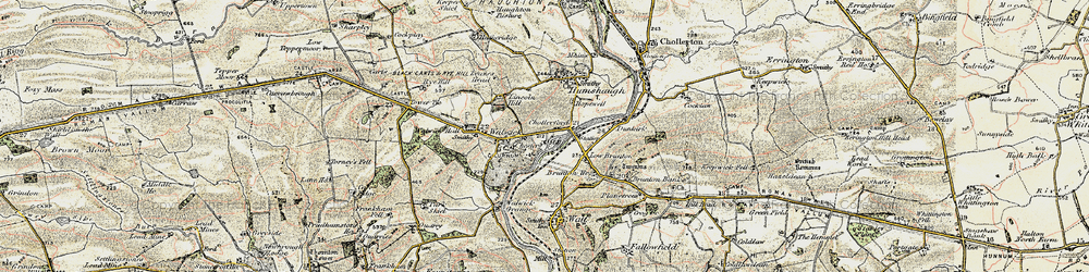 Old map of Brunton Bank in 1901-1903