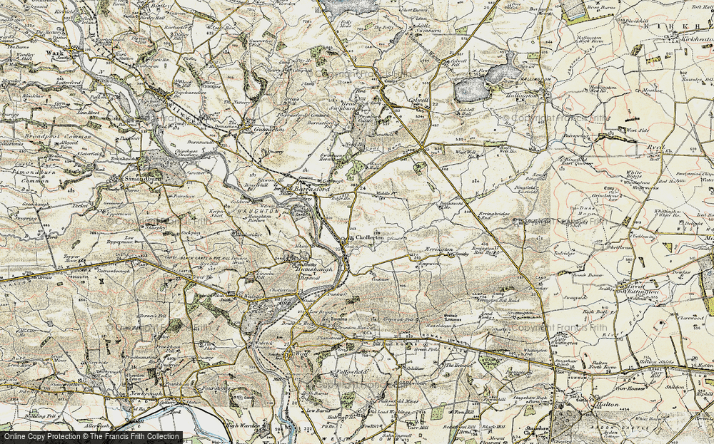 Old Map of Chollerton, 1901-1903 in 1901-1903