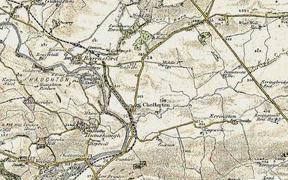 Old map of Chollerton in 1901-1903