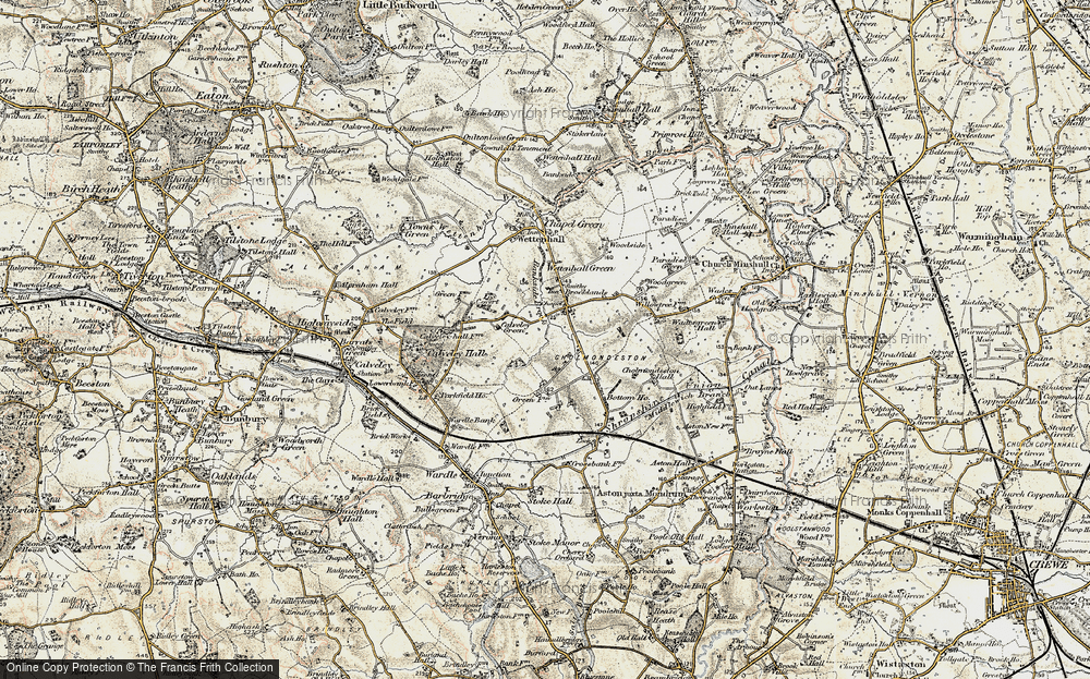 Old Map of Cholmondeston, 1902-1903 in 1902-1903